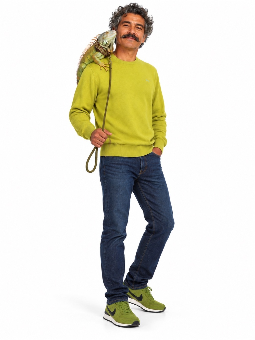 Versace Men's Luxe Crewneck Sweater | Iconic Chartreuse | XXL